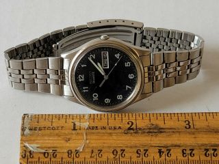 Vintage Mens SEIKO 7N43 - 8A39 Watch Rare Black Dial.  Runs Good Shape 3
