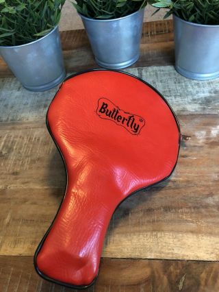 Vintage Butterfly Ping Pong Paddle Soft D - 13 JTTAA by Tamasu in Red Zipper Case 3