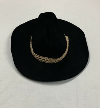 Vintage SunDance Wool Ski Hat Western Cowboy Black Size 7 3/8 Made In USA 3