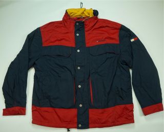 Rare Vtg Tommy Hilfiger Spell Out Flag Color Block Fleece Lined Jacket 2000s 2xl