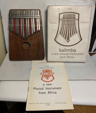Vtg 1966 Hugh Tracey Kalimba South Africa Instrument 17 Note Treble W/ Box