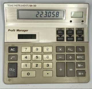 Texas Instruments Ba - 20 Profit Manager Vintage Calculator Lr41