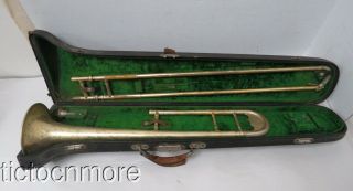 Vintage The Buescher Grand Elkhart,  Ind.  Trombone & Slide Serial No.  139190 38