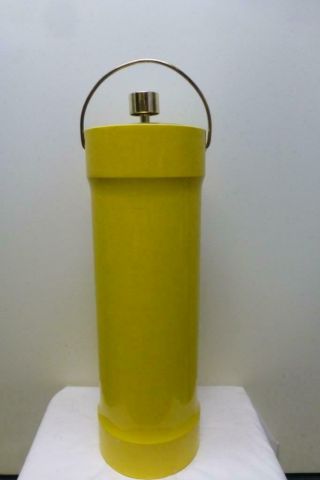 Vtg 70s Morgan Designs Bucket Brigade Usa Yellow Plastic 26 " Tall Ice Cooler