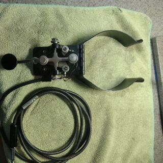 Morse Code Telegraph Key J - 37 W/ Leg Mounted Bracket,  Ham - Vintage