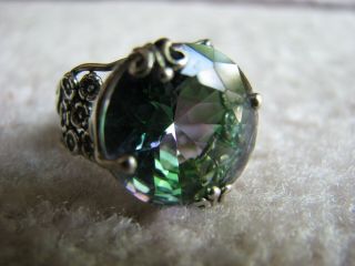 Vintage Israel Sterling Silver.  925 Ring With Large Stone Size 7
