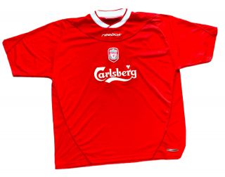VINTAGE LIVERPOOL 2002\2004 HOME FOOTBALL SOCCER JERSEY RED WHITE REEBOK 2