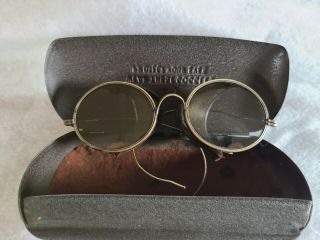 Vintage American Optical Ao Safety Eye Glasses & Metal Case