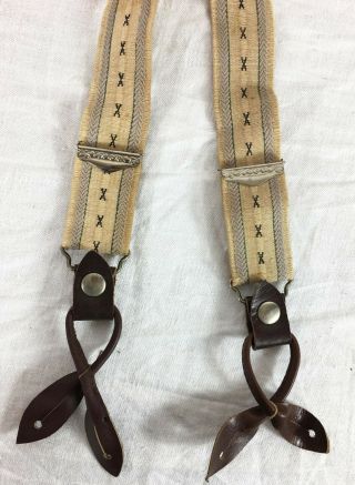 C 1900 - 1920s Youth Teenage Size Suspenders 33 Length Adjustable