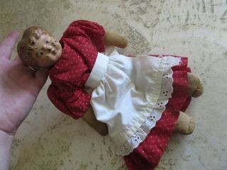 Antique German Tin Head,  Stuffed Cloth Doll