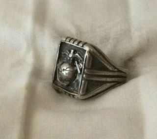 Vintage Sterling Silver Us Mc Ring Size - 9.  5 215