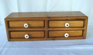 Vintage Wall Hanging 4 Drawer Counter Storage Cabinet Farmhouse Porcelain Knobs