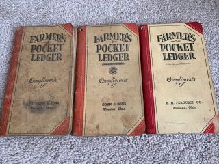 4 Vintage John Deere Farmers Pocket Ledger Ohio 1936 1937 1938 1844 1945