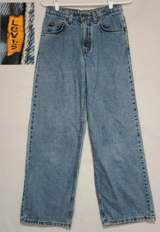 Vtg 90s Orange Tab Levis 575 Student Wide Leg Denim Jeans Made Usa 27 X 30 (u5)