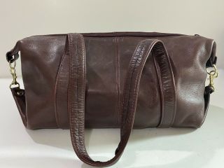 Vtg 80s Levis Brown Leather Duffle Bag Doctors Bag Oxblood Minimalist Small Bag