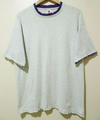 Xl Vtg Early 90s Fruit Of The Loom Gray Purple Skate Grunge Distressed T - Shirt