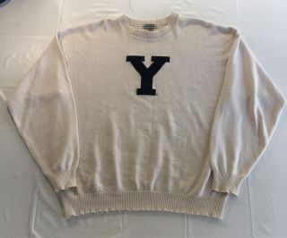Vintage Yale University Sweater Mens Large Ivy League Varsity Letterman Usa 60s