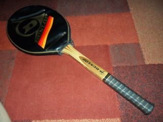 Vintage Dunlop Maxply Mcenroe Wooden Tennis Racket & Cover Size 4 1/4 England