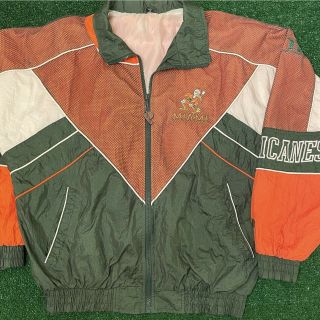 Vtg 90s Miami Hurricanes Pro Player Rare Vintage Jacket Mens Size M Orange Green