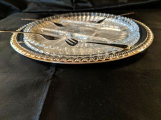 Leonard Silver Vintage round relish dish (silver plated) w/ divided glass insert 3