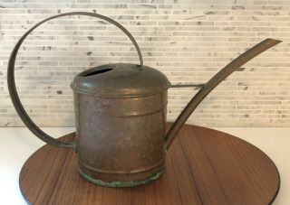 Vintage Mid Century Copper Watering Can With Long Spout Bonsai Ikebana Patina