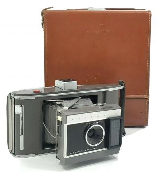 Vintage Polaroid Model J66 Land Camera With Leather Case