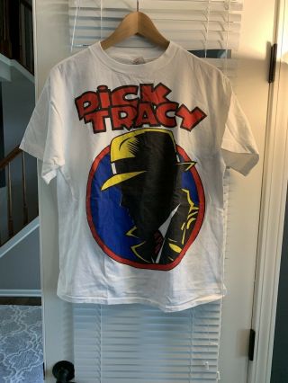 Vintage Dick Tracy Movie Promo T Shirt Promo Tee Disney Large L Single Stitch