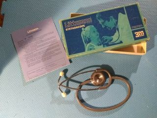1974 Vintage Littman 3m Company 22 " Stethoscope W/ Org.  Box And Guarantee Card