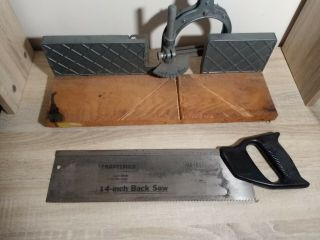 Vintage Sears Craftsman Miter Mitre Box No.  881.  3634 17 - 3/4 " Metal Wood
