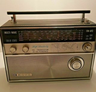 Vintage Koyo Multi Wave High Sensitivity Transistor Radio,  Ac - Dc Powered