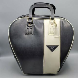 Vintage Amf Single 1 Bowling Ball Bag Case Magic Triangle - Black & White Stripe