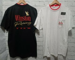 (2) Vintage Nascar T Shirt Xl Winston Cup Racing Team Graphic Single Stitch 1992