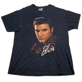 Vintage 1990 Elvis Presley T - Shirt Single Stitch Size Xl Black Winterland Rock
