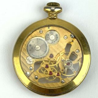 Vintage Arnex 17 Jewels Incabloc Swiss Made Gold Tone Pocket Watch Unique Design