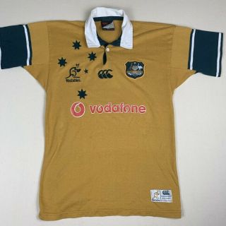 Vintage Canterbury Australia Wallabies Rugby Union Polo Jersey Shirt,  Medium