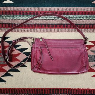 Hobo International Tobey Fushia Pink Vintag Leather Crossbody Shoulder Bag Purse