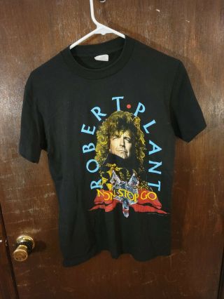 Robert Plant T Shirt Vintage 80s 1988 Non Stop Go World Tour Made In Usa Size M