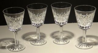 4 Vintage Waterford Crystal Lismore Claret Wine Glasses 5 7/8 " Made In Ireland