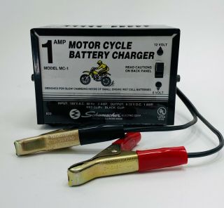Vtg Schumacher Mc - 1 Motorcycle 1 Amp 6/12 Volt Trickle Battery Charger Usa