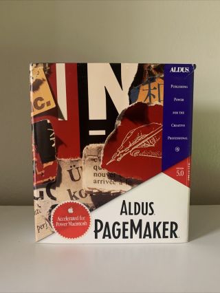Vintage 1993 Aldus Pagemaker Version 5.  0 W/ Hard Disks & Paperwork