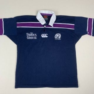 Vintage Canterbury Of Zealand Scotland Rugby Shirt,  Famous Grouse,  Medium