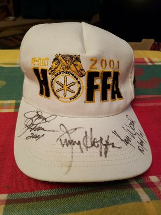 Vintage Teamsters Union Hat Reelect 2001 Signed Jim Hoffa Ken Wood Tyson Johnson