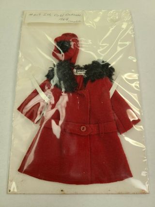 Vintage 1964 Barbie " Its Cold Outside " 819 Red Coat & Hat - Rare