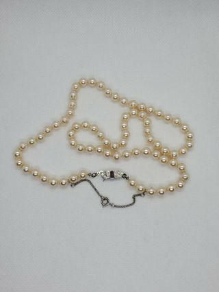 Vintage Pm 70 Majorica Faux Pearls Necklace 20 Inches