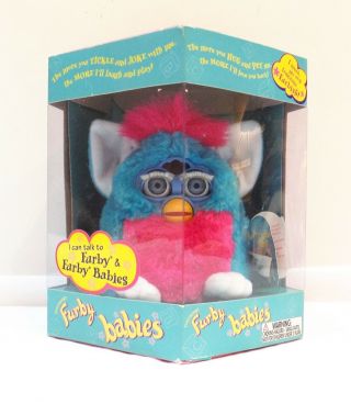 Vintage 1999 Furby Clown Blue & Hot Pink Model 70 - 940 -