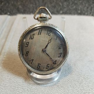 Antique American Waltham Pocket Watch 14k White Gold Filled Radio Case