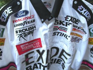 Vintage Jeff Burton 99 EXIDE BATTERIES/Roush Racing race pit crew uniform 3