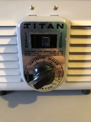 Vintage Titan Electric Fan Heater Model T760b1 Made in USA Grey 1300w 1500w. 2