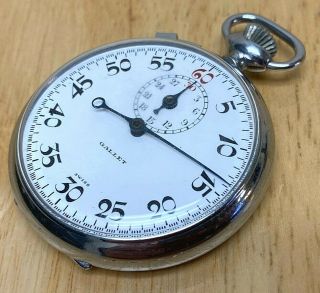 Rare Vintage 1939 Gallet Silver White Swiss Hand - Wind Mechanical Stopwatch