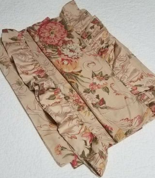 Vintage Ralph Lauren Pillow Cases Pair King Size Beige Floral 100 Cotton